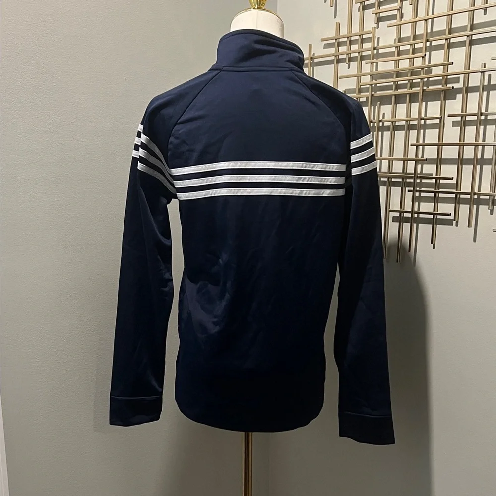 Adidas Dark Blue Zip-Up Jacket with White Accents